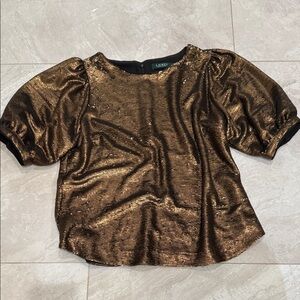 Lauren Ralph Lauren Bronze Sequin Blouse